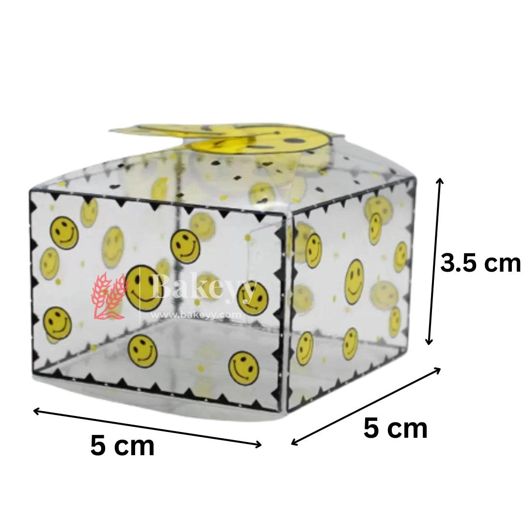 Smiley Cube Gift Boxes | PVC Chocolate Box | Gift Box | Goodie Box | Kareena F-217 | Small | Pack of 10 - Bakeyy.com - India - Smiley Cube Gift Boxes | PVC Chocolate Box | Gift Box | Goodie Box | Kareena F-217 | Small | Pack of 10 - Default Title