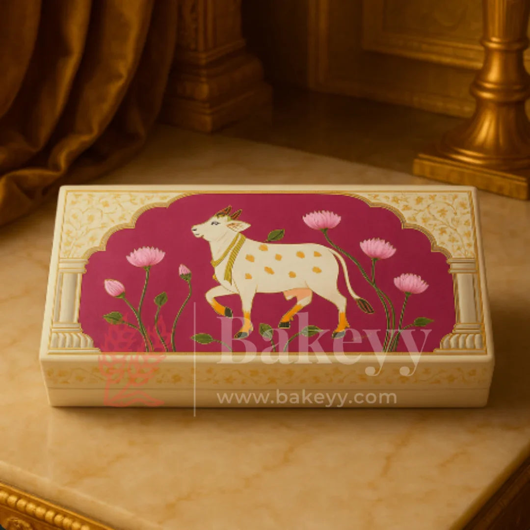 One Kg Sweet Box | 10.5x7.5x1.5 Inch | Cow Print Premium Sweet and Chocolate box | Cow Print | 1 Piece