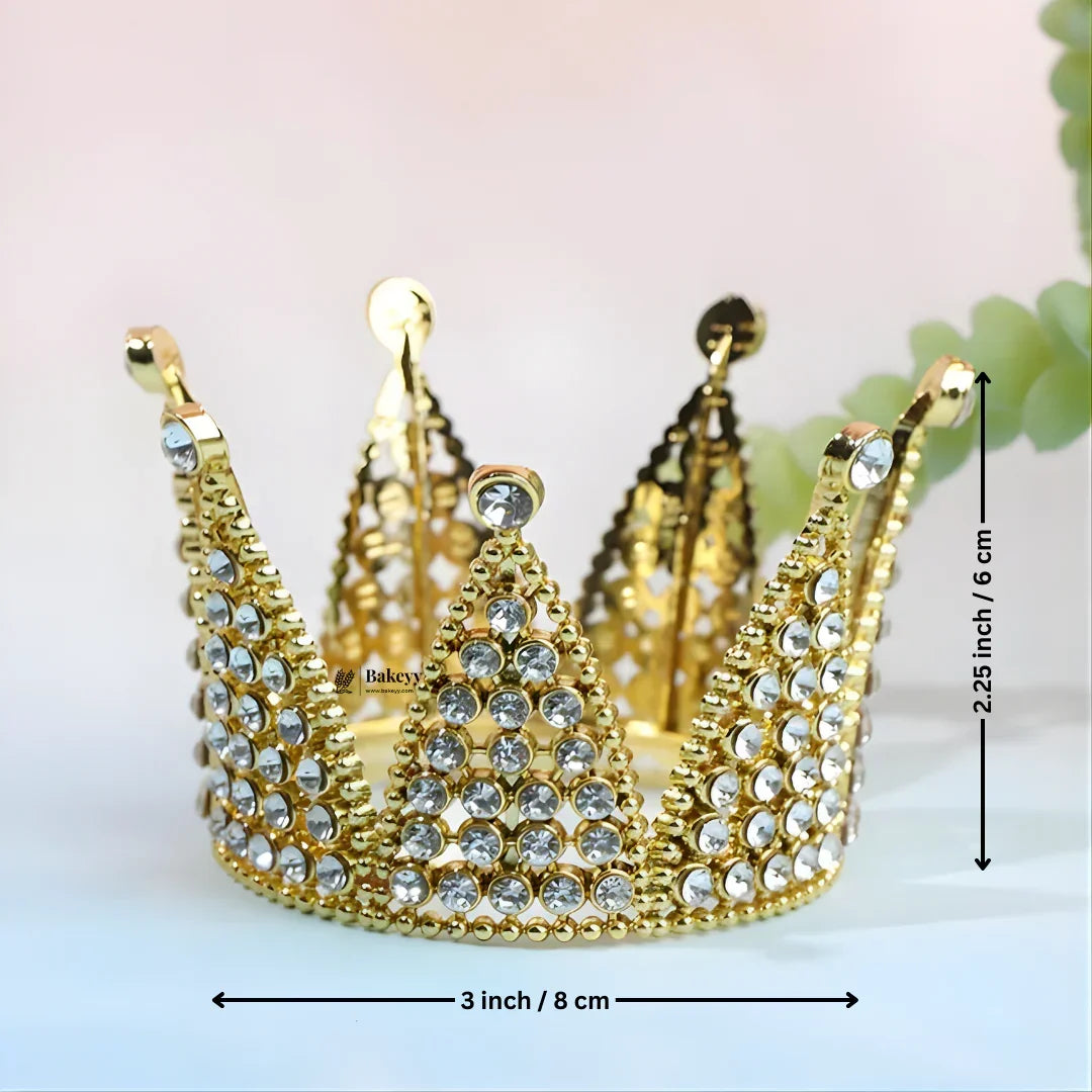 Luxury Plastic Crown Topper | Premium Cake Decoration | 1 Piece - Bakeyy.com - India - Luxury Plastic Crown Topper | Premium Cake Decoration | 1 Piece - Design 5 100.00
