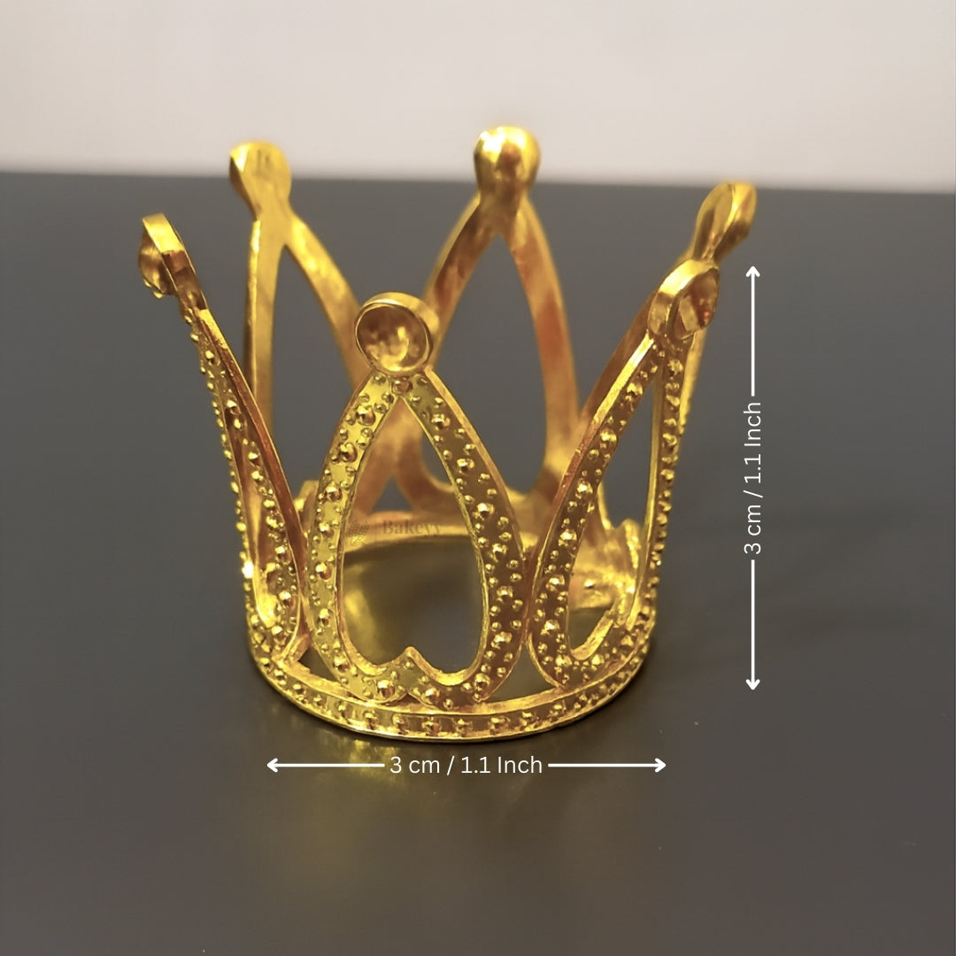 Luxury Metal Crown Topper | Premium Cake Decoration | 1 Piece