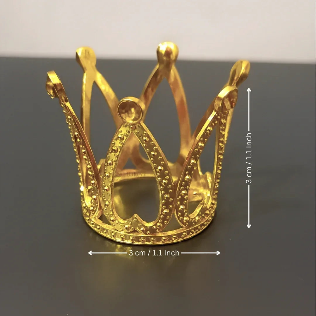 Luxury Metal Crown Topper | Premium Cake Decoration | 1 Piece - Bakeyy.com - India - Luxury Metal Crown Topper | Premium Cake Decoration | 1 Piece - Design 6 60.00