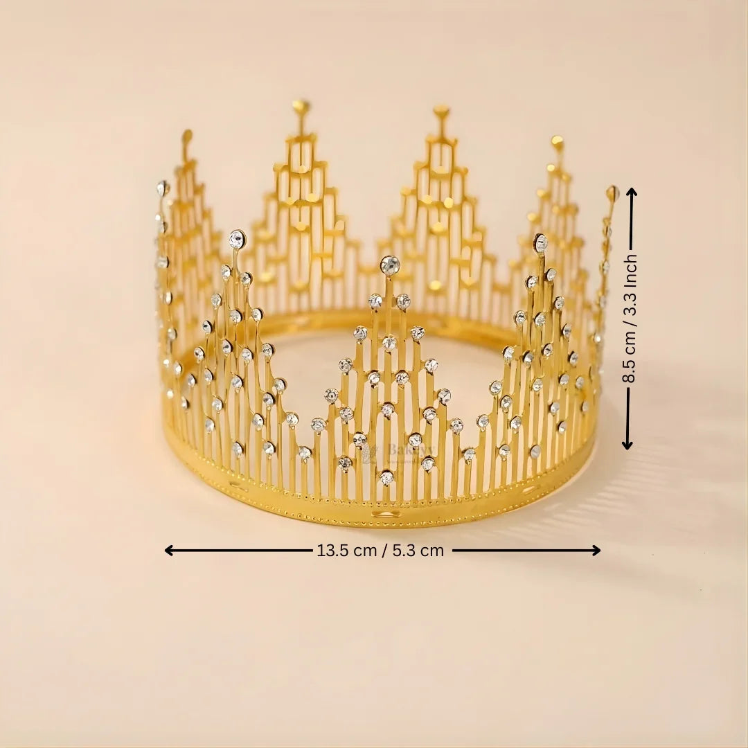 Luxury Metal Crown Topper | Premium Cake Decoration | 1 Piece