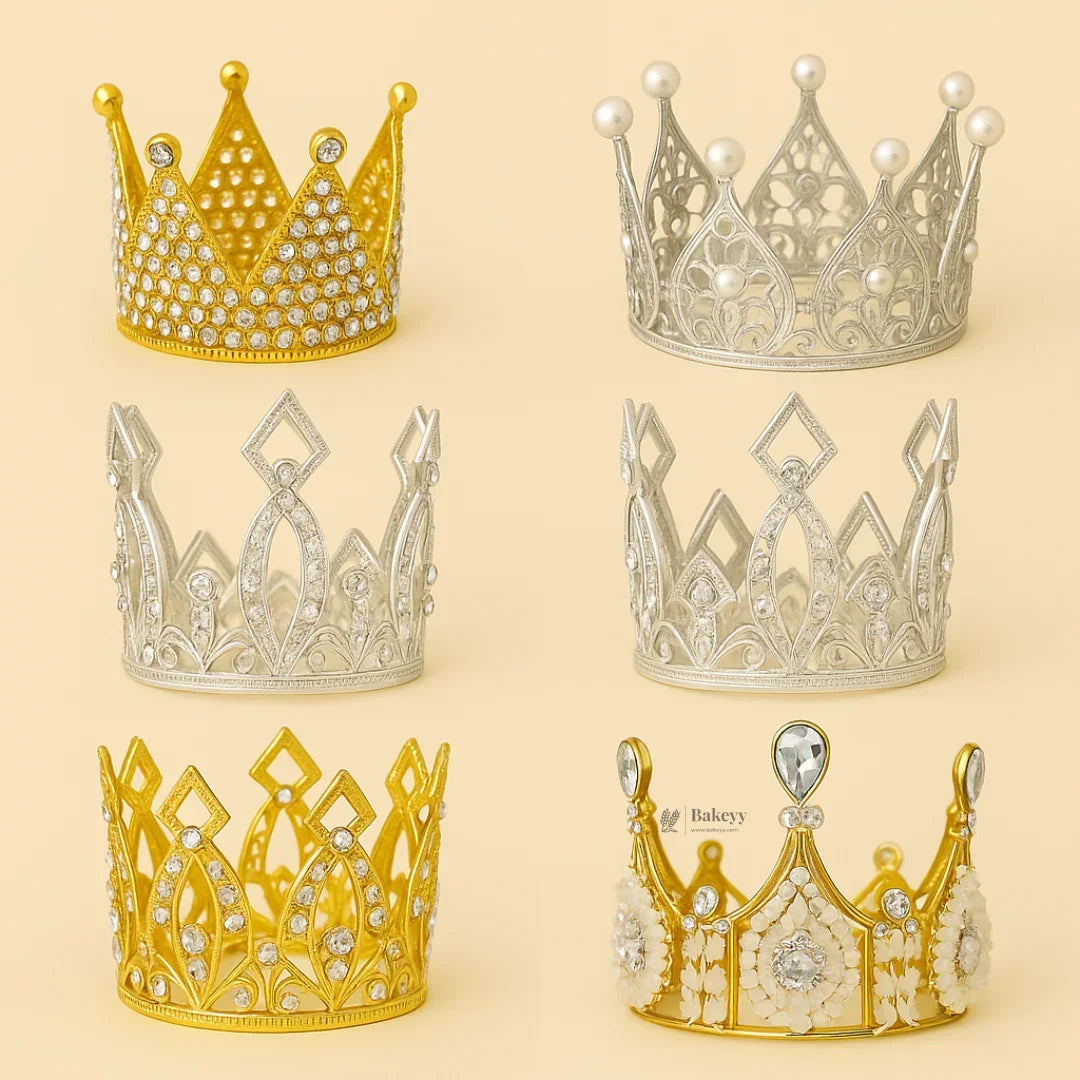 Luxury Plastic Crown Topper | Premium Cake Decoration | 1 Piece - Bakeyy.com - India - Luxury Plastic Crown Topper | Premium Cake Decoration | 1 Piece - Design 1 70.00
