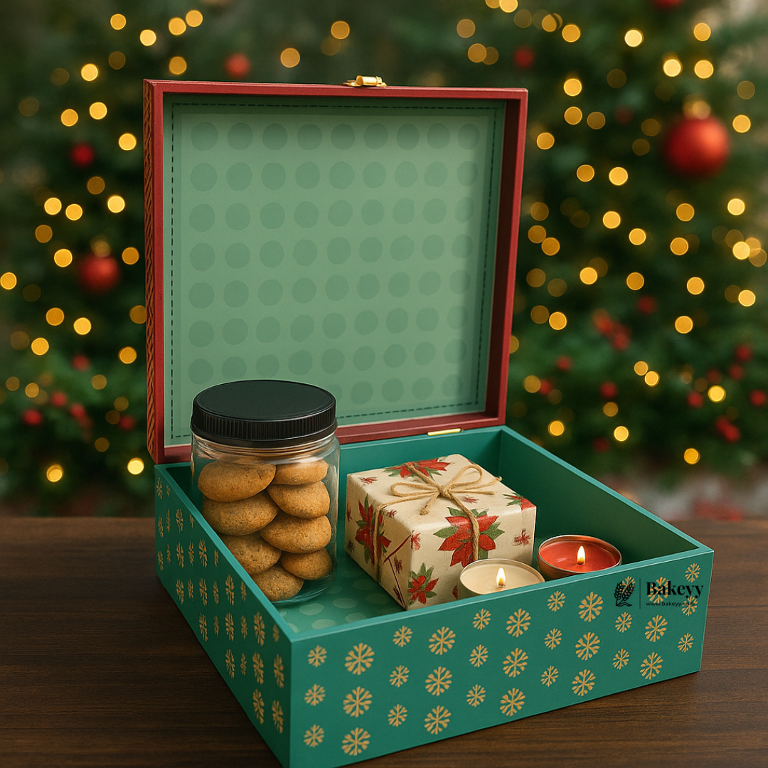 Christmas Luxury MDF Cardboard Hamper Box | Green | Gift Box | 1 Piece