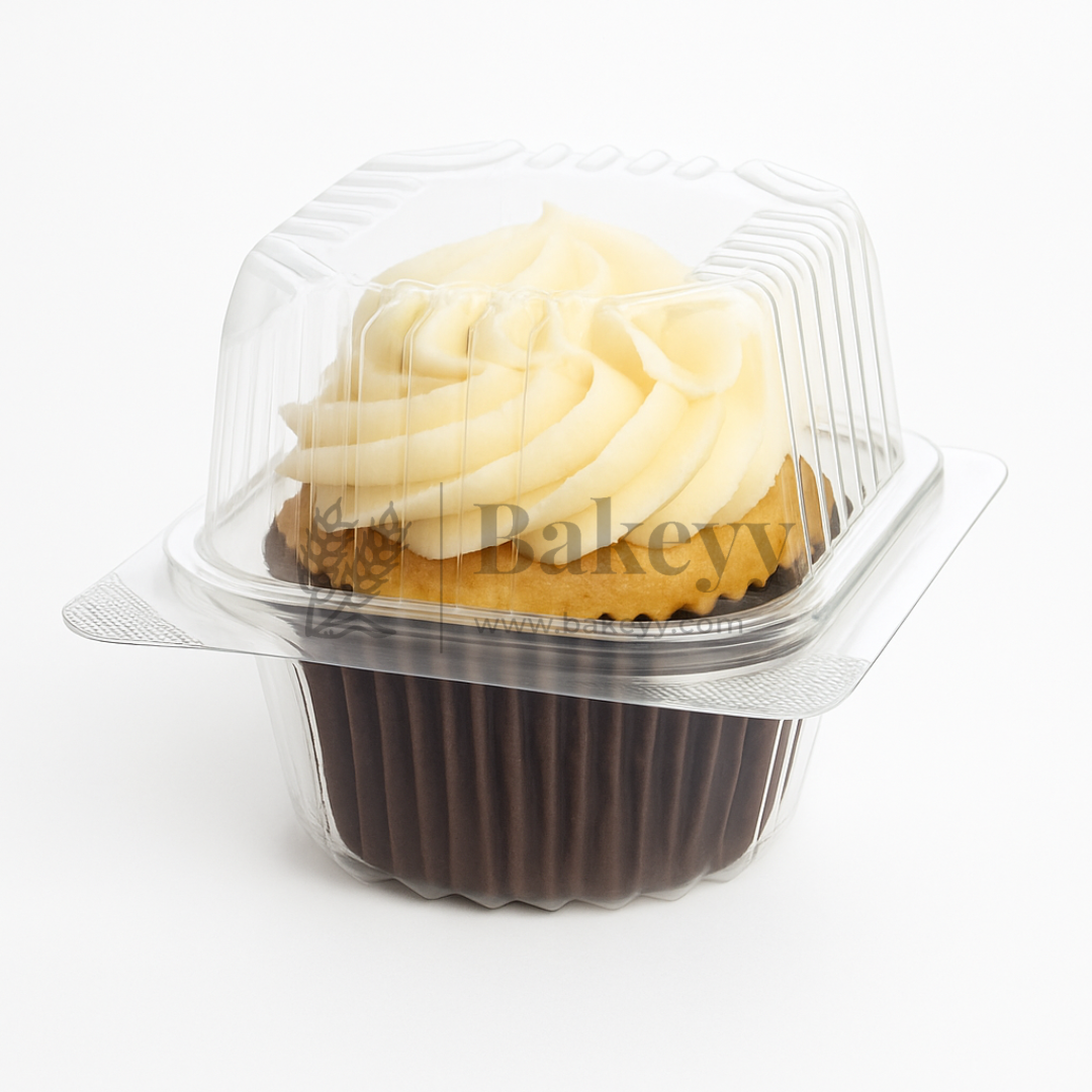 Clear Stackable One Cavity Cupcake Boxes | Pack of 50