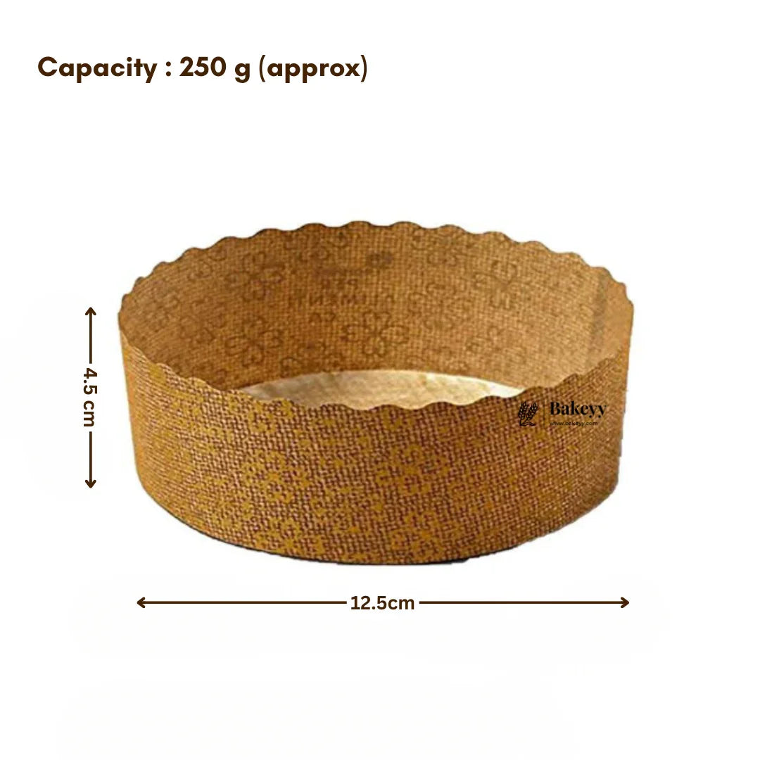Brown cupcake baking mold 12.5cm width, 4.5cm height, 250g capacity from Bakeyy