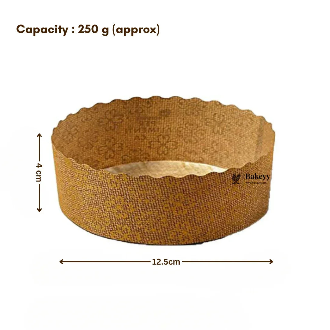 Brown round cupcake baking mold, 12.5cm diameter, 4cm height, 250g capacity, Bakeyy.com