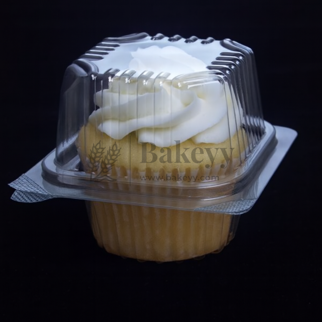 Clear Stackable One Cavity Cupcake Boxes | Pack of 50