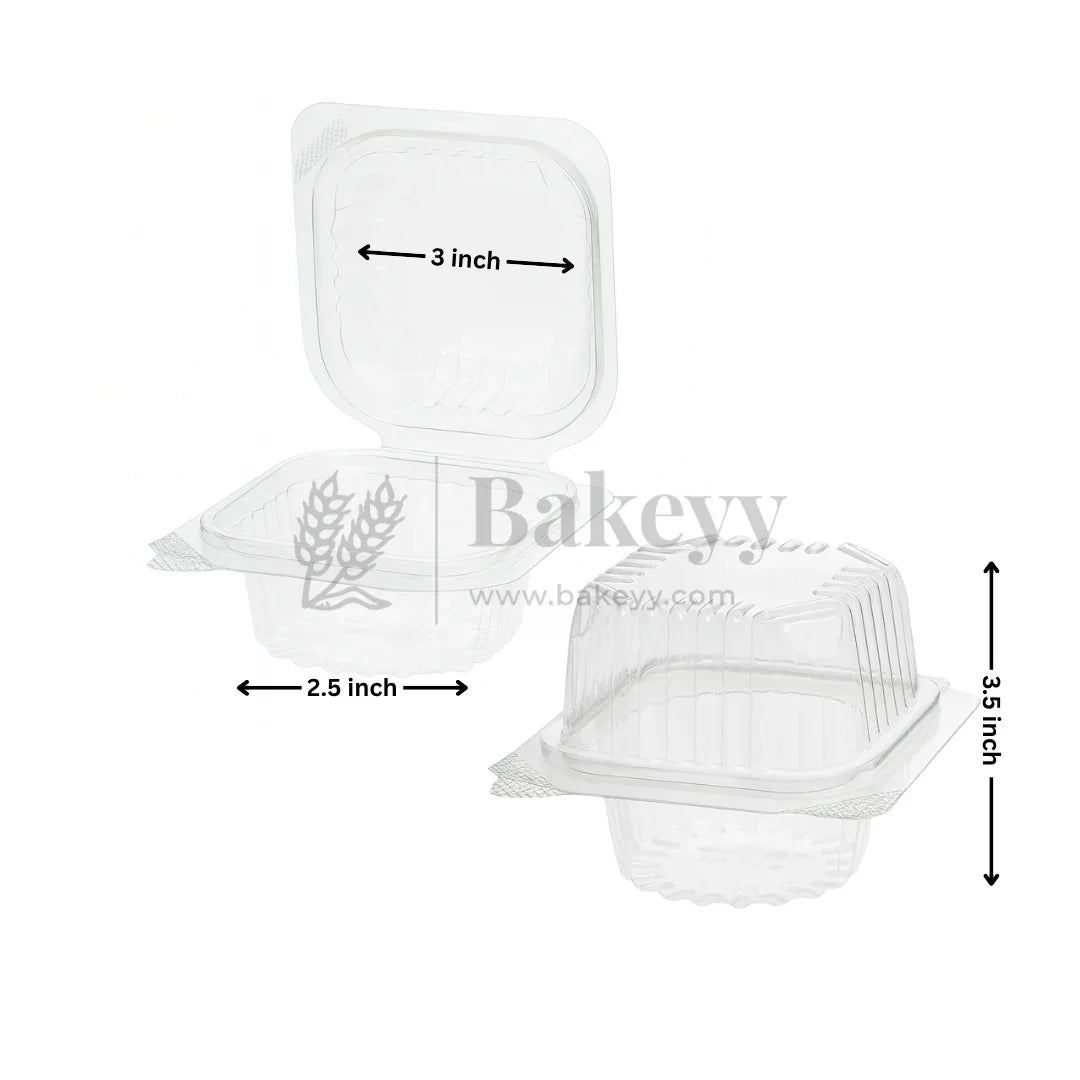 Clear Stackable One Cavity Cupcake Boxes | Pack of 50 - Bakeyy.com - India - Clear Stackable One Cavity Cupcake Boxes | Pack of 50 - Default Title