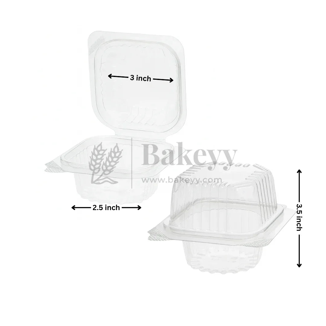 Clear Stackable One Cavity Cupcake Boxes | Pack of 50 - Bakeyy.com - India - Clear Stackable One Cavity Cupcake Boxes | Pack of 50 - Default Title