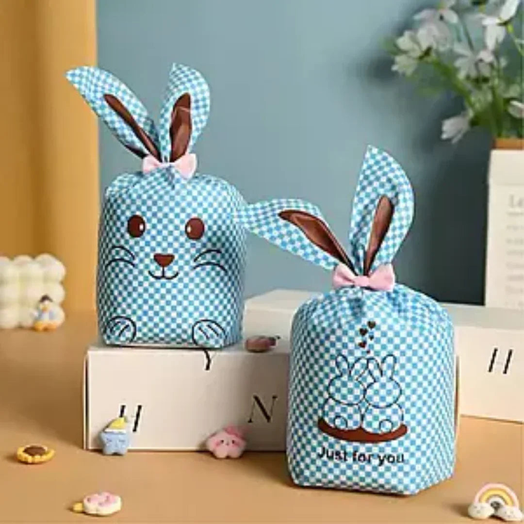 Rabbit Ear Candy Gift Bags | Cute Plastic Bags | Bunny Party Favors | Pack of 50 - Bakeyy.com - India - Rabbit Ear Candy Gift Bags | Cute Plastic Bags | Bunny Party Favors | Pack of 50 - Large / Design 2 449.00
