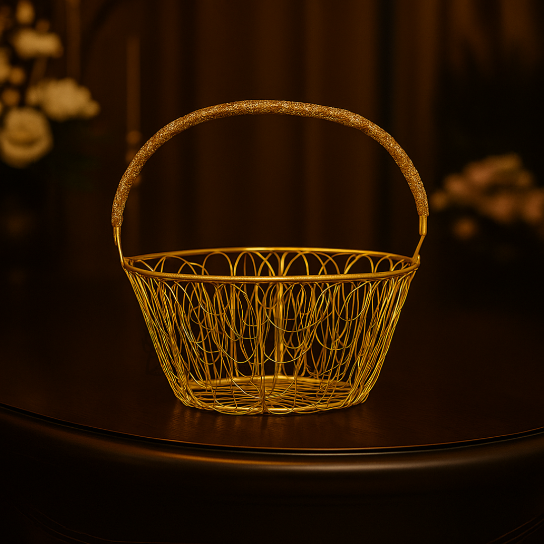 Oval Metal Hamper Basket | Gifting and Decorative Purpose | 1 Piece