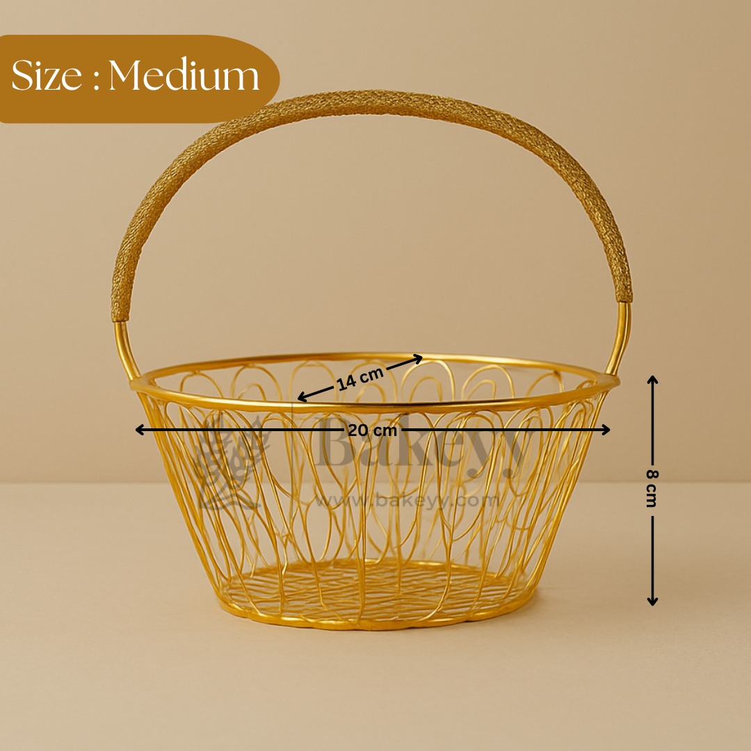 Oval Metal Hamper Basket | Gifting and Decorative Purpose | 1 Piece
