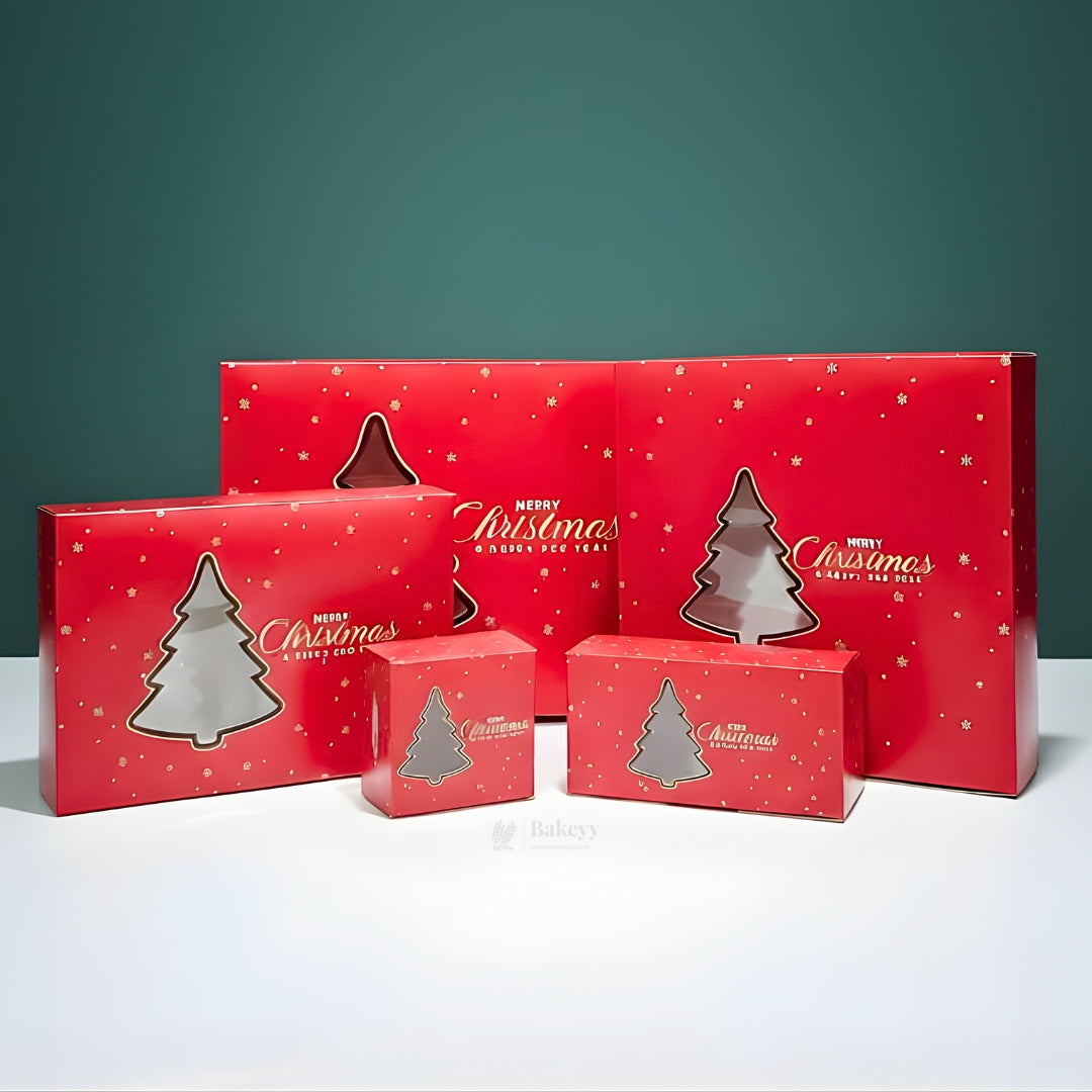 Premium Christmas Brownie Gift Box | Tree Window Brownie Box | Pack of 25