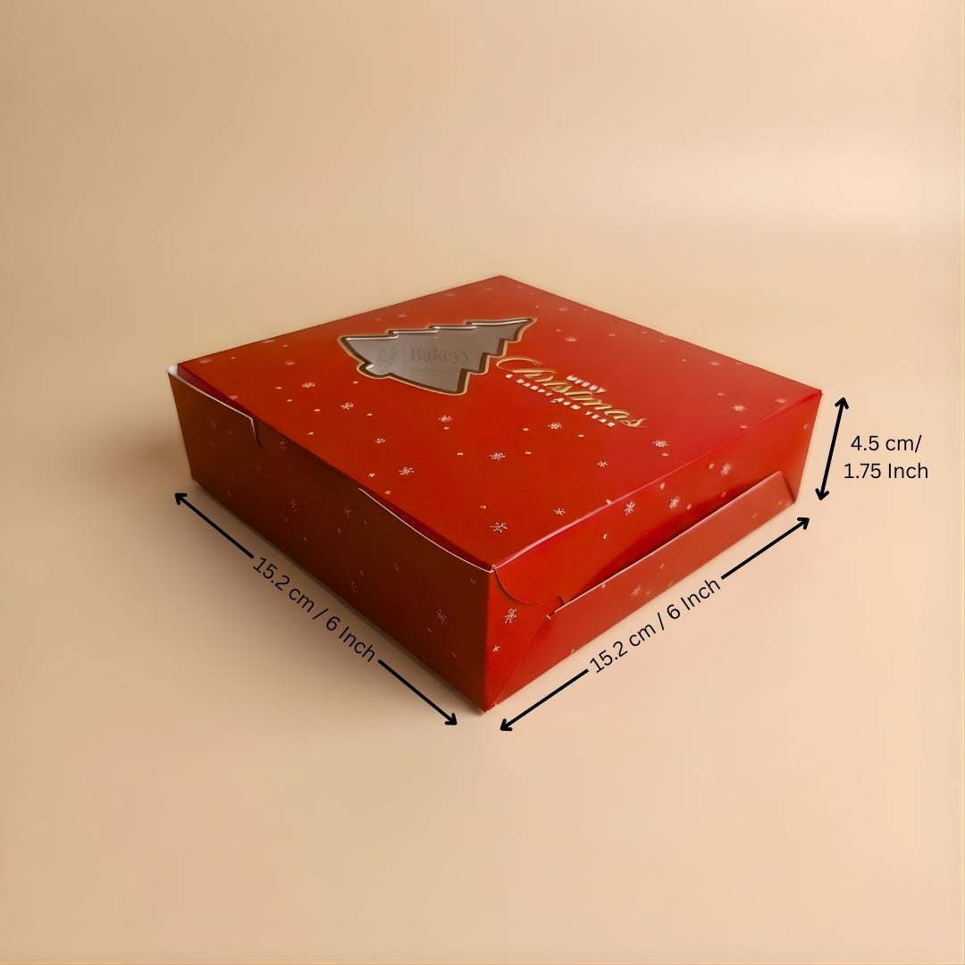 Premium Christmas Brownie Gift Box | Tree Window Brownie Box | Pack of 25