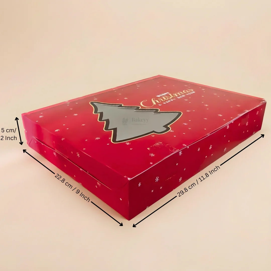 Premium Christmas Brownie Gift Box | Tree Window Brownie Box | Pack of 25 - Bakeyy.com - India - Premium Christmas Brownie Gift Box | Tree Window Brownie Box | Pack of 25 - 12 Brownie 750.00