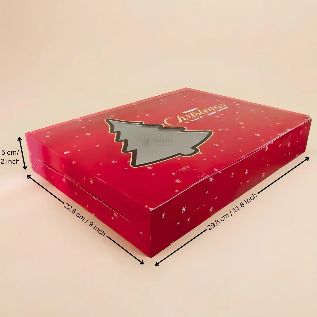 Premium Christmas Brownie Gift Box | Tree Window Brownie Box | Pack of 25 - Bakeyy.com - India - Premium Christmas Brownie Gift Box | Tree Window Brownie Box | Pack of 25 - 12 Brownie 750.00