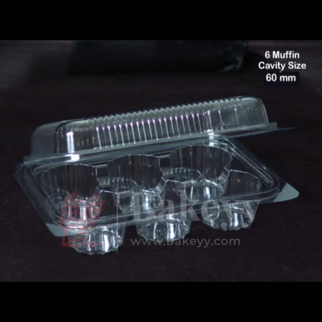 Clear Stackable Cavity Cupcake Boxes | Pack of 25 - Bakeyy.com - India - Clear Stackable Cavity Cupcake Boxes | Pack of 25 - 2 Cupcake | Pack of 25