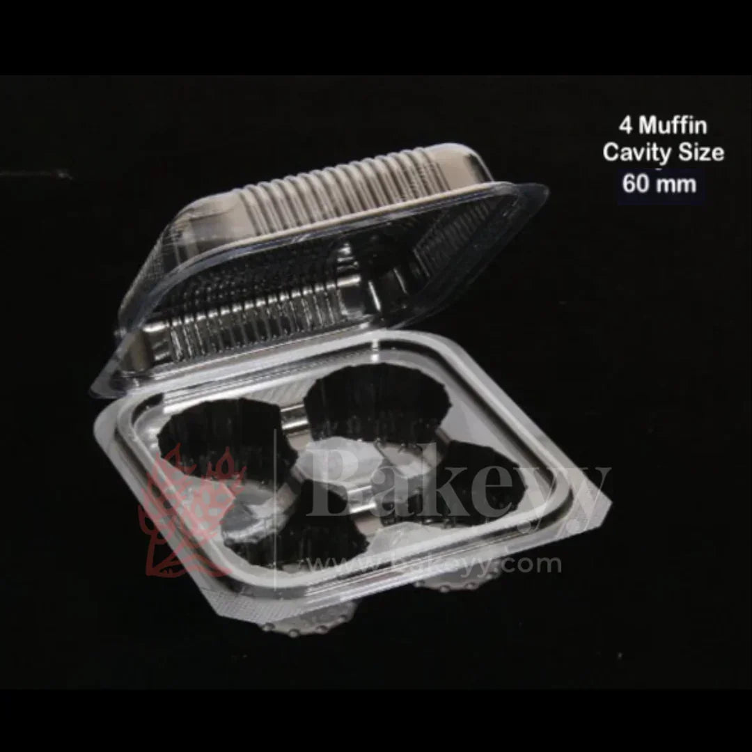 Clear Stackable Cavity Cupcake Boxes | Pack of 25 - Bakeyy.com - India - Clear Stackable Cavity Cupcake Boxes | Pack of 25 - 2 Cupcake | Pack of 25
