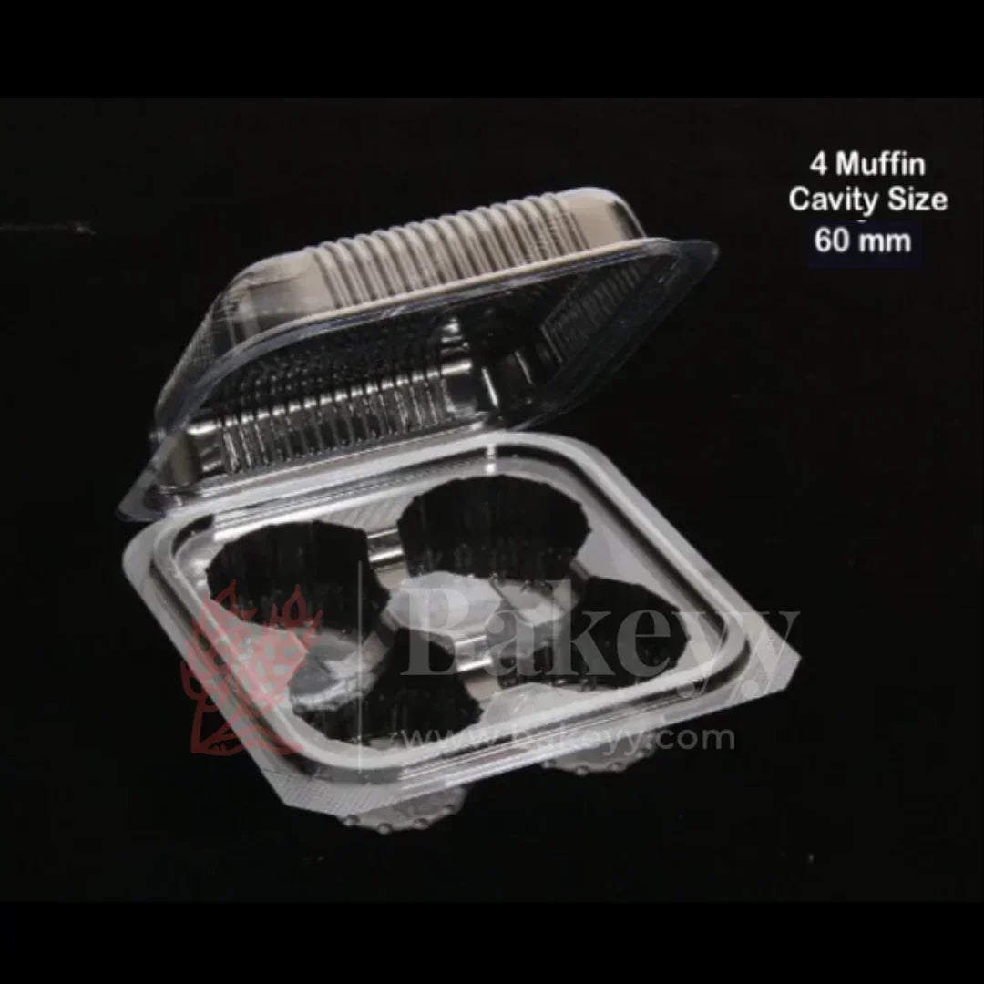 Clear Stackable Cavity Cupcake Boxes | Pack of 25 - Bakeyy.com - India - Clear Stackable Cavity Cupcake Boxes | Pack of 25 - 2 Cupcake | Pack of 25