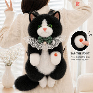 Cute Plush Cat Backpack | Meow Sound Interactive | Wearable Storage Soft Backpack Toy | Pack of 1