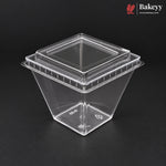 D-52 | Clear Square Dessert Cup with Transparent Lid | Pack of 300