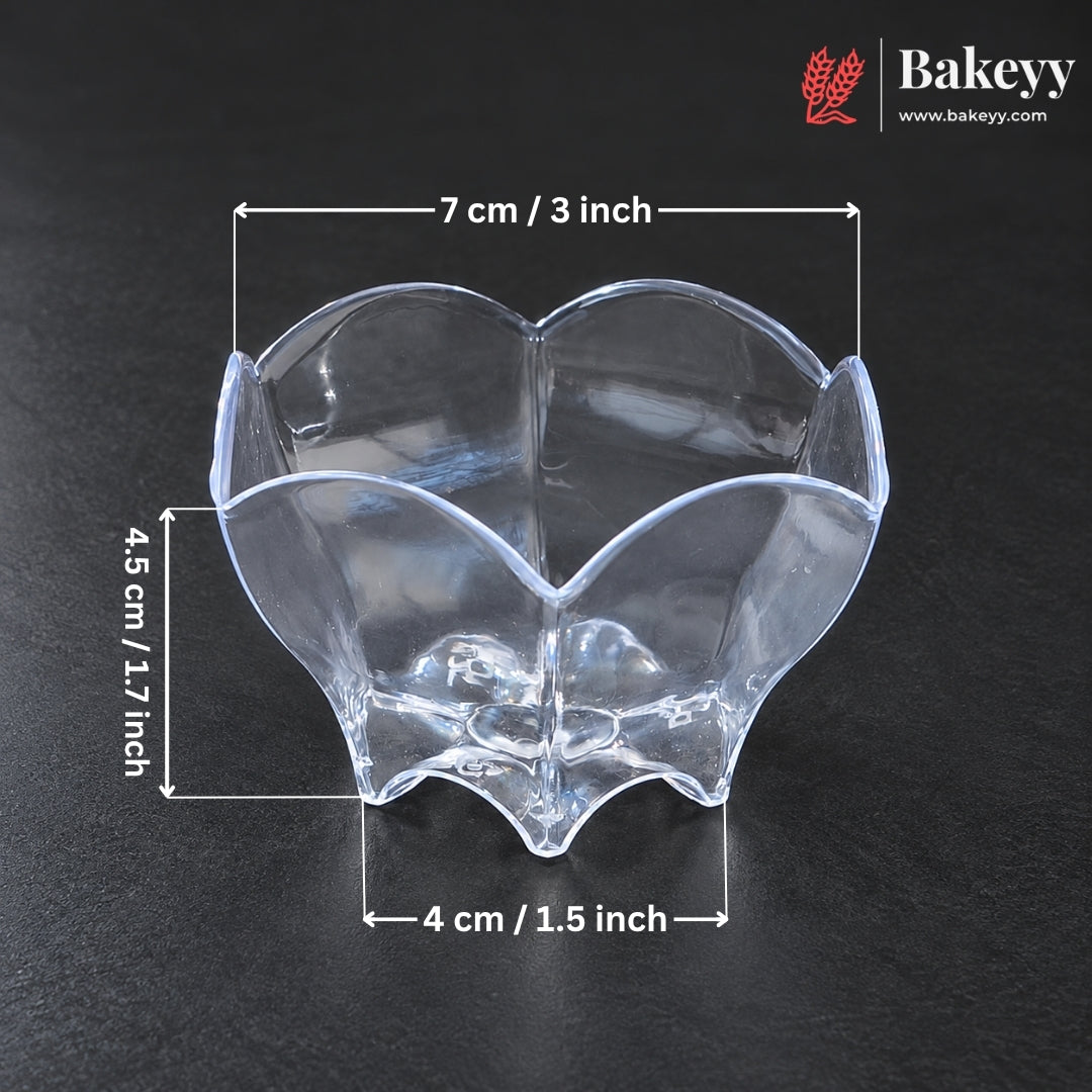 D-8 | Clear Flower Shape Acrylic Dessert Cup | Pack of 100