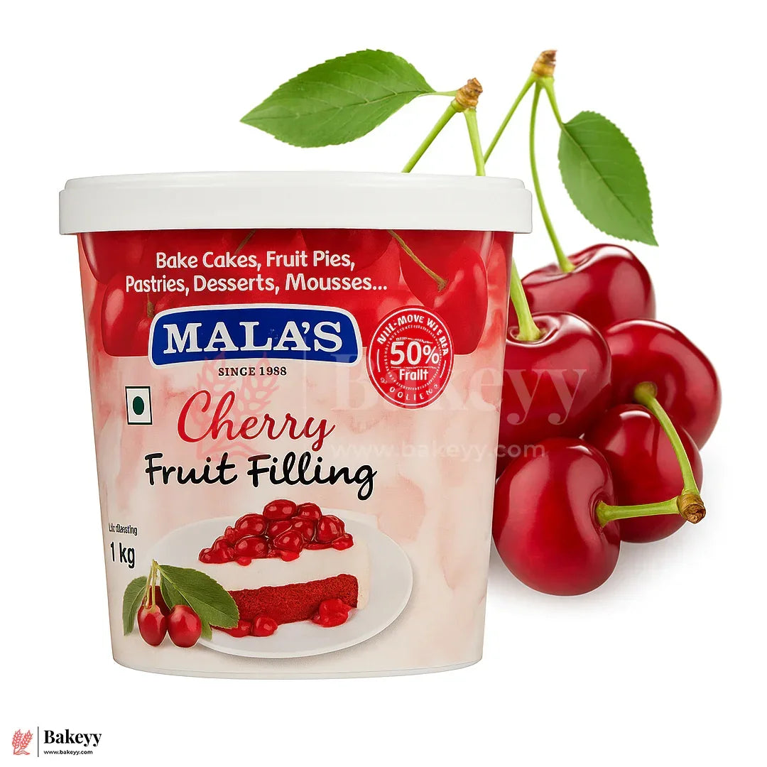 Mala’s Cherry Fruit Filling – 1kg | 50% Real Fruit | Dessert & Bakery Use - Bakeyy.com - India - Mala’s Cherry Fruit Filling – 1kg | 50% Real Fruit | Dessert & Bakery Use - Default Title