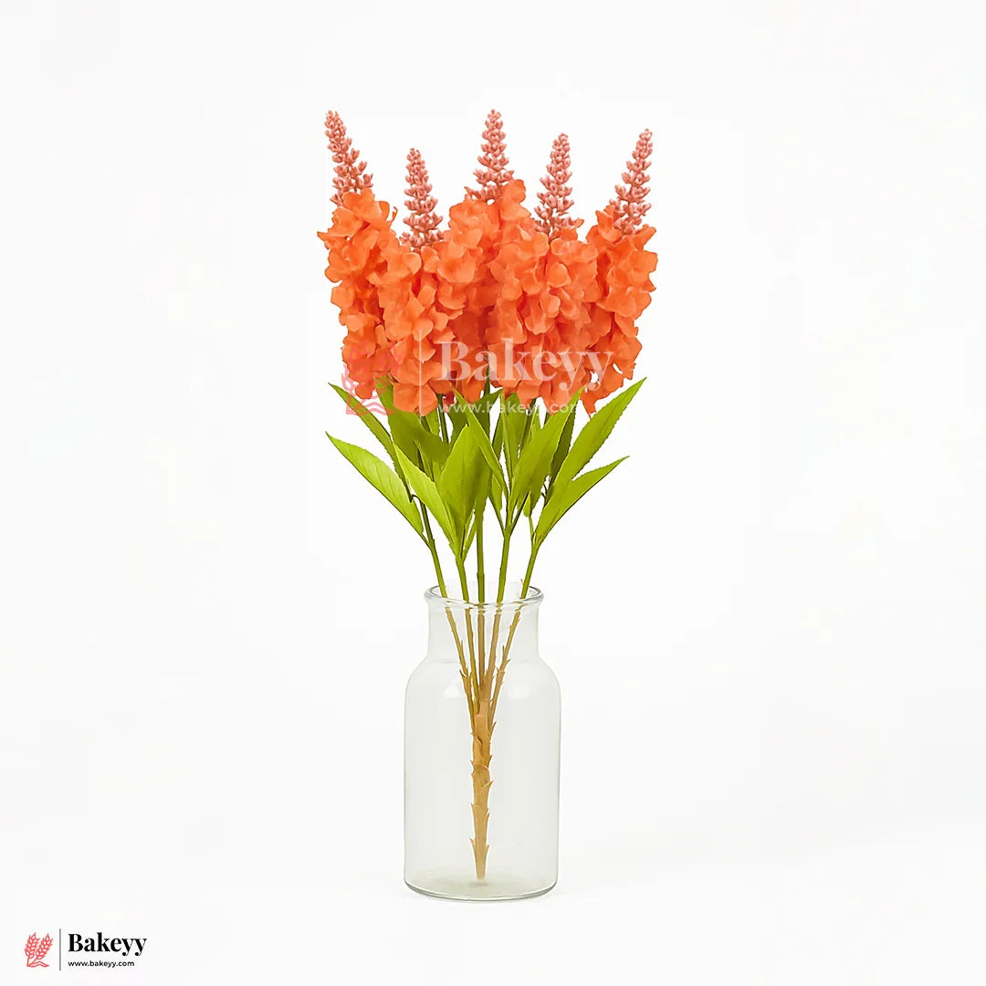 Artificial Delphinium Flower Bunch – 60cm | Peach | Decorative Stick for Home & Events | Pack Of 1