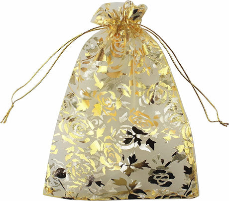 8x10 cm | Printed Organza Potli Bags | Pack of 70 | Gold Colour | Candy Bag | - Bakeyy.com - India - 8x10 cm | Printed Organza Potli Bags | Pack of 70 | Gold Colour | Candy Bag | - Default Title