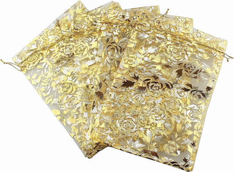 8x10 cm | Printed Organza Potli Bags | Pack of 70 | Gold Colour | Candy Bag | - Bakeyy.com - India - 8x10 cm | Printed Organza Potli Bags | Pack of 70 | Gold Colour | Candy Bag | - Default Title