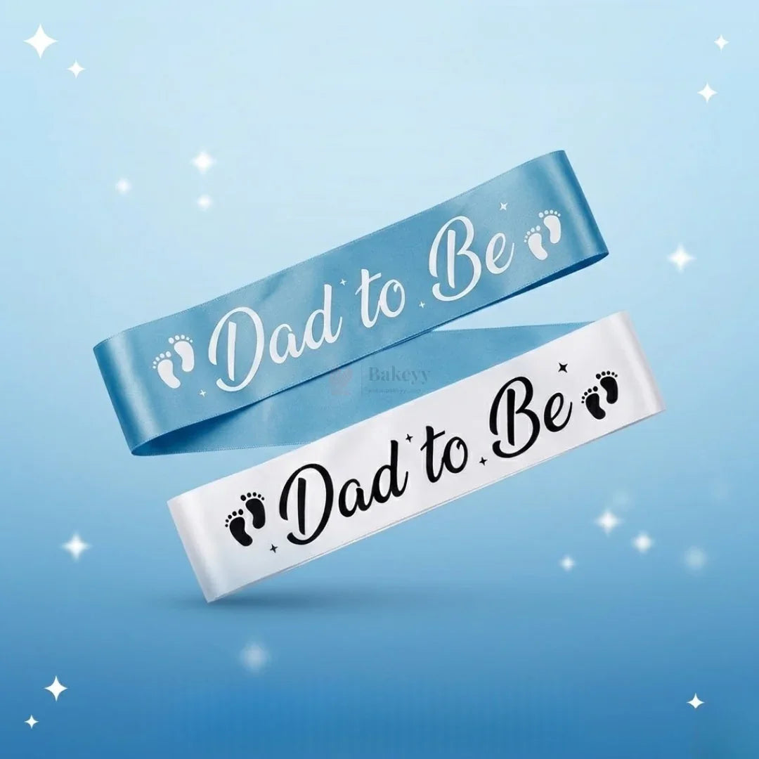 DadtoBeSatinPartySashBabyShowerSashwithBlackLettering_2 - Bakeyy.com