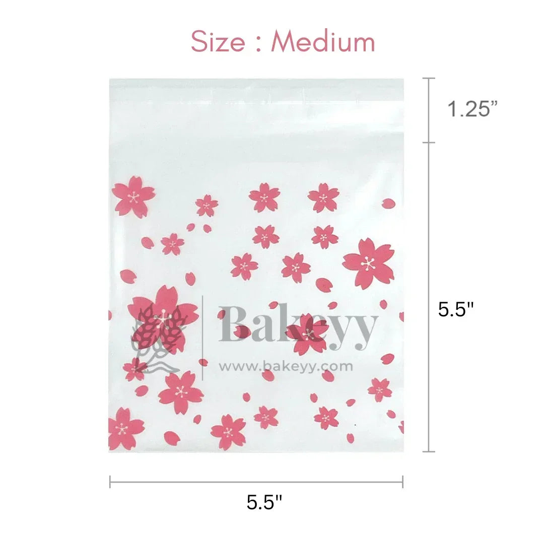 Daisy_Flower_Cellophane_Bags_Pink_Clear_Plastic_Self_Sealing_Envelope_Crystal_Bag_Pack_of_100cf - Bakeyy.com IN
