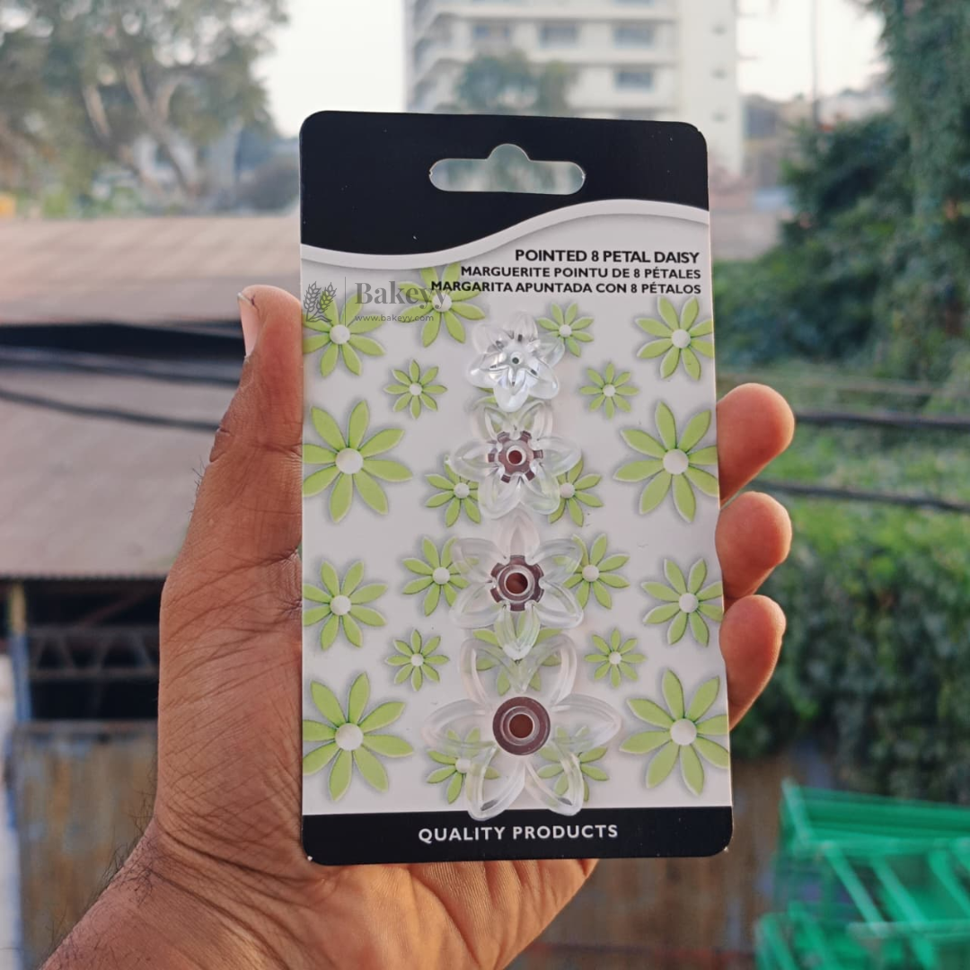 8 petal Daisy Flower Fondant Cutters Set | Pack of 4