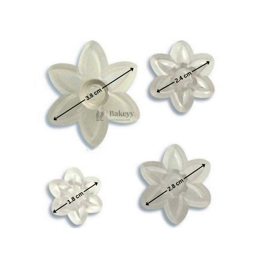 8 petal Daisy Flower Fondant Cutters Set | Pack of 4