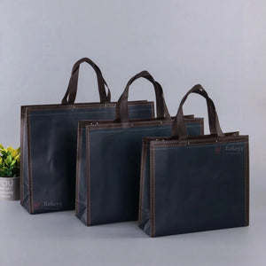 DarkNavyBlueLaminatedCarryBagwithKraftBorderFrame_1 - Bakeyy.com