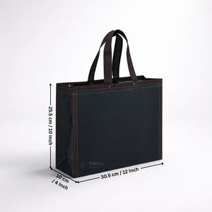 DarkNavyBlueLaminatedCarryBagwithKraftBorderFrame_2 - Bakeyy.com