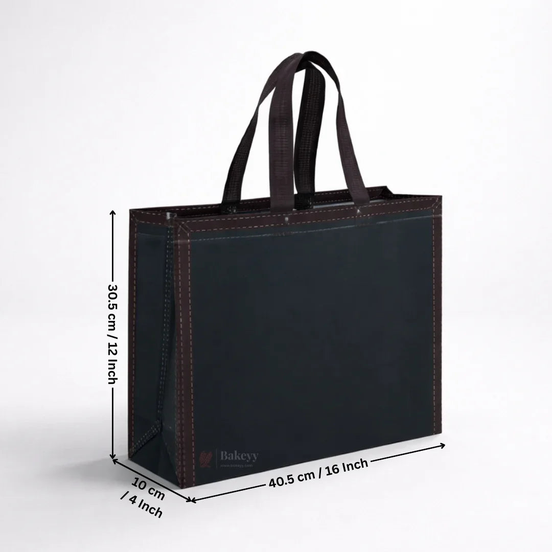 DarkNavyBlueLaminatedCarryBagwithKraftBorderFrame_3 - Bakeyy.com