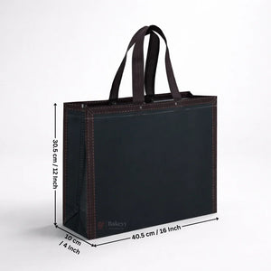 DarkNavyBlueLaminatedCarryBagwithKraftBorderFrame_3 - Bakeyy.com