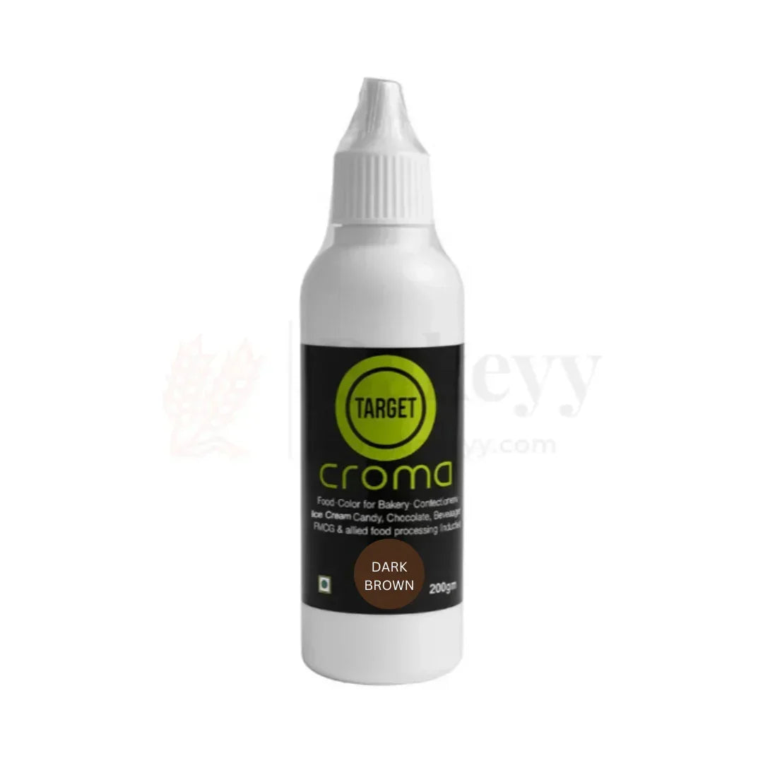 Target Croma Food Color – 200g Bottle for Bakery, Confectionery & Beverages - Bakeyy.com - India - Target Croma Food Color – 200g Bottle for Bakery, Confectionery & Beverages - Dark Brown 225.00