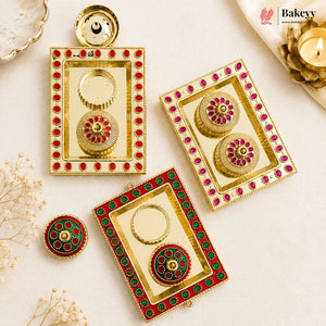Decorative gold and gemstone jewelry boxes on a light background with 'Bakey' branding.