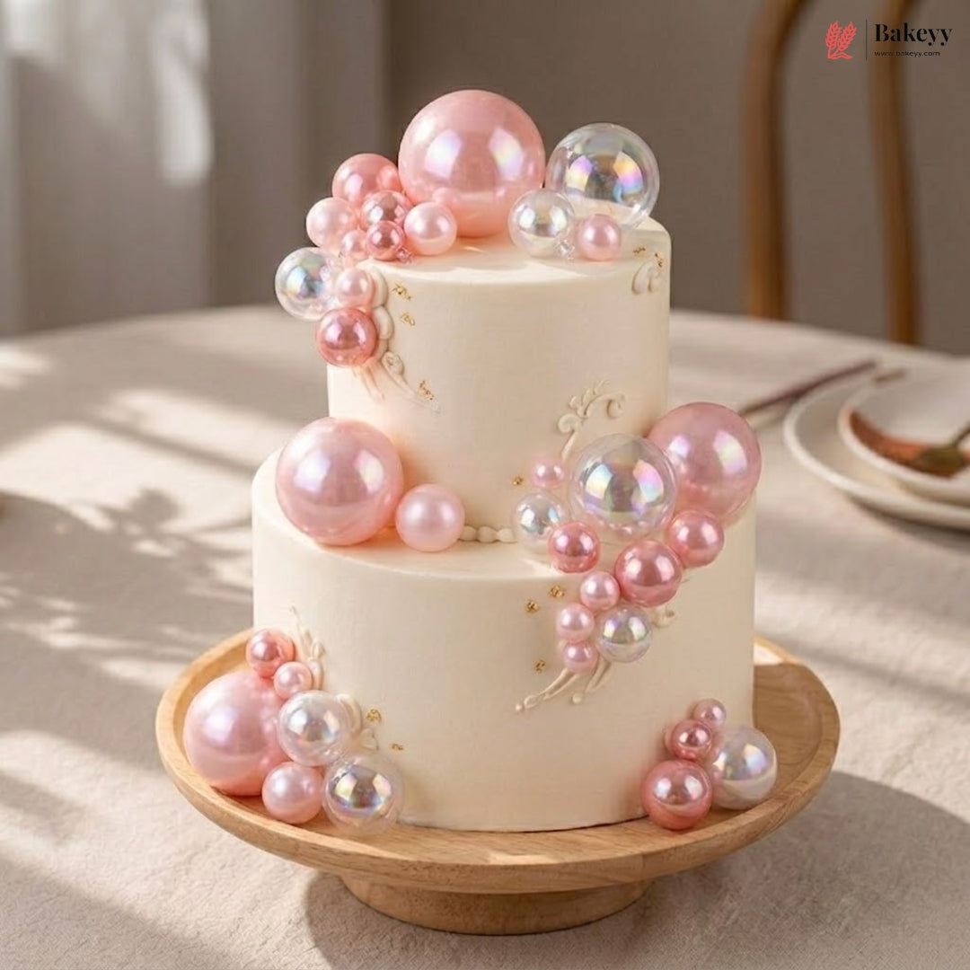 Decorative Transparent Faux Balls for Cake & Party Styling | Cake Décor | Pack of 12