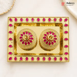 Gold and pink decorative item with 'Bakeyy' branding on a white background