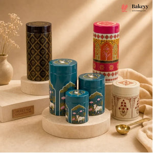 Decorative_Tin_Jar_with_Lid_for_Dry_Fruits_Cookies_Gift_Packing - Bakeyy.com IN