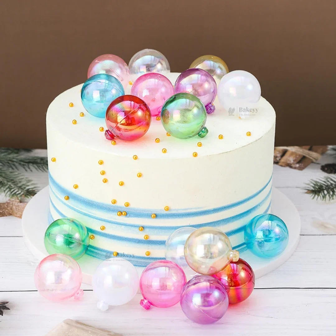 Decorative Transparent Faux Balls for Cake & Party Styling | Cake Décor | Pack of 12
