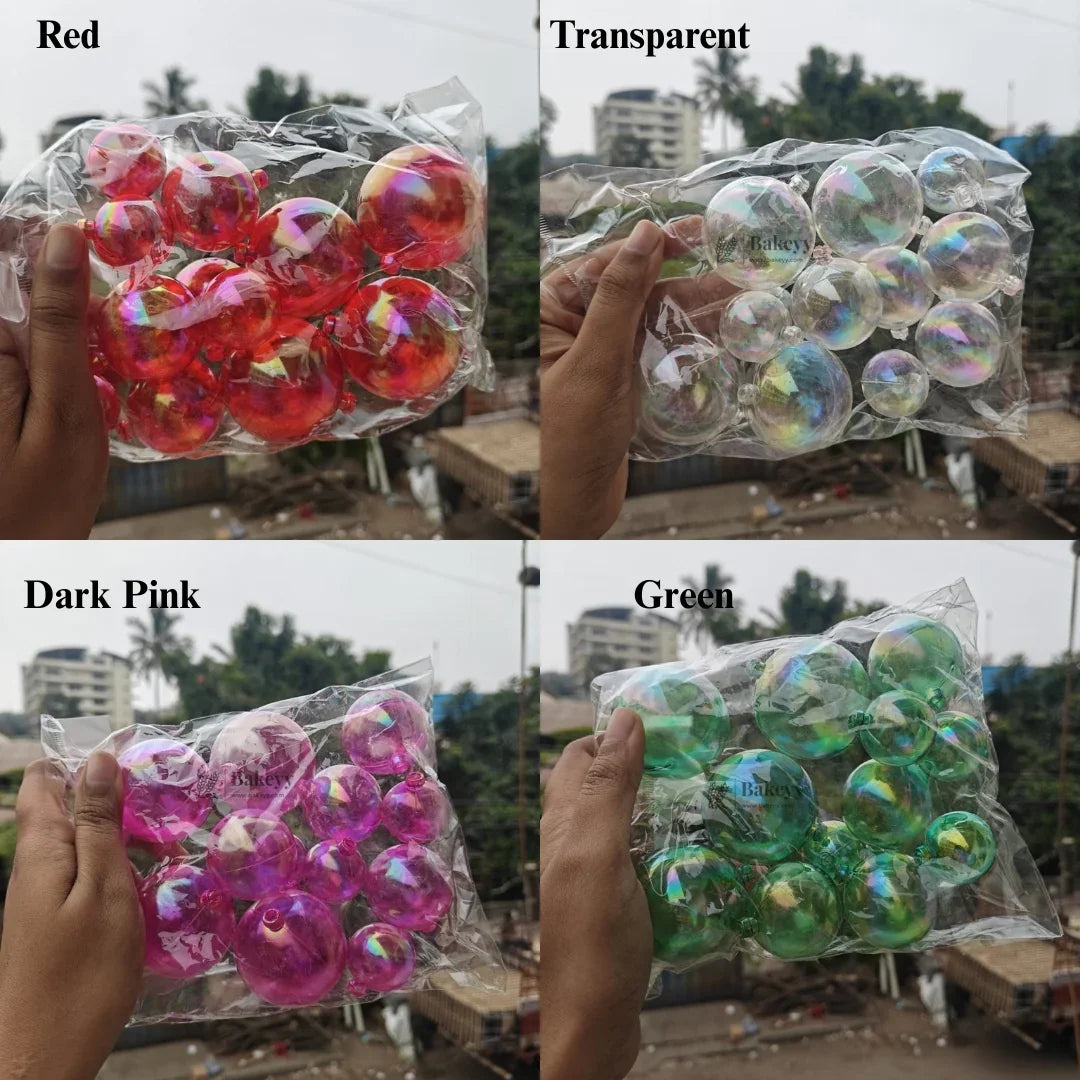 Decorative Transparent Faux Balls for Cake & Party Styling | Cake Décor | Pack of 12