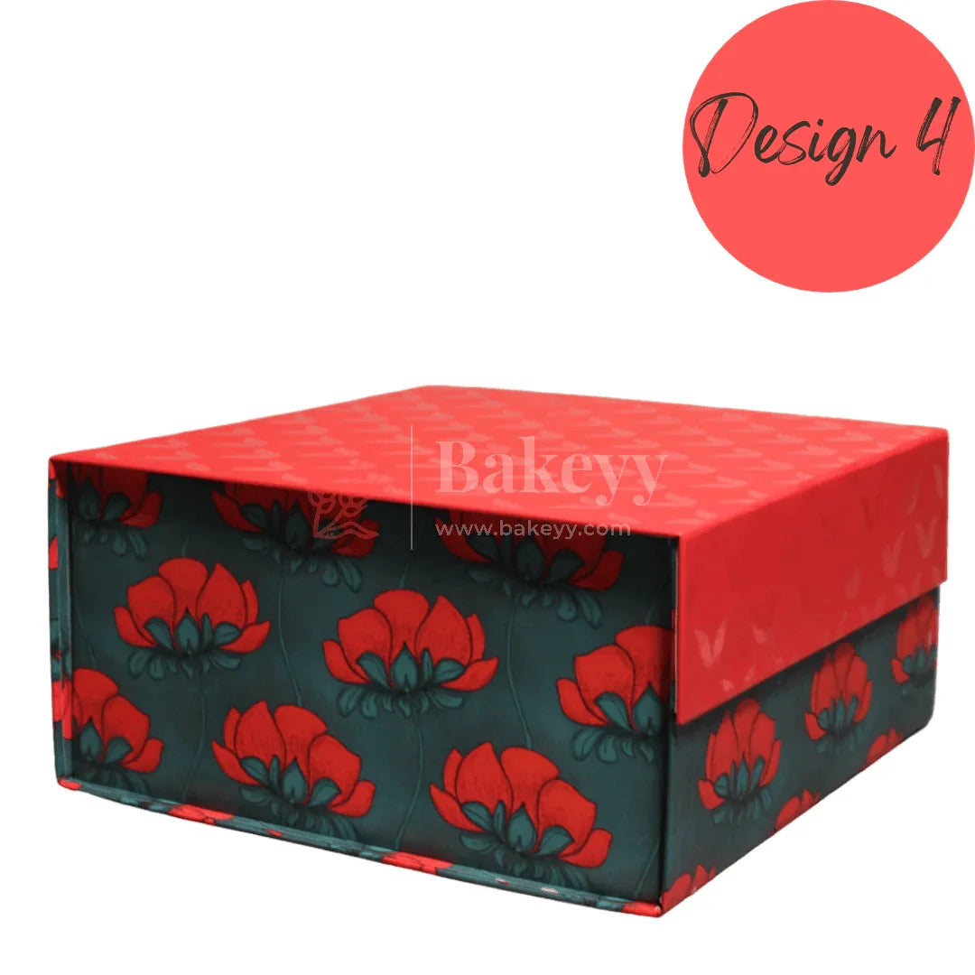 10x8x4 Inch | Collapsible Hamper Boxes | Rigid Box | Cardboard Box | Gift Box - Bakeyy.com - India - 10x8x4 Inch | Collapsible Hamper Boxes | Rigid Box | Cardboard Box | Gift Box - Design 4