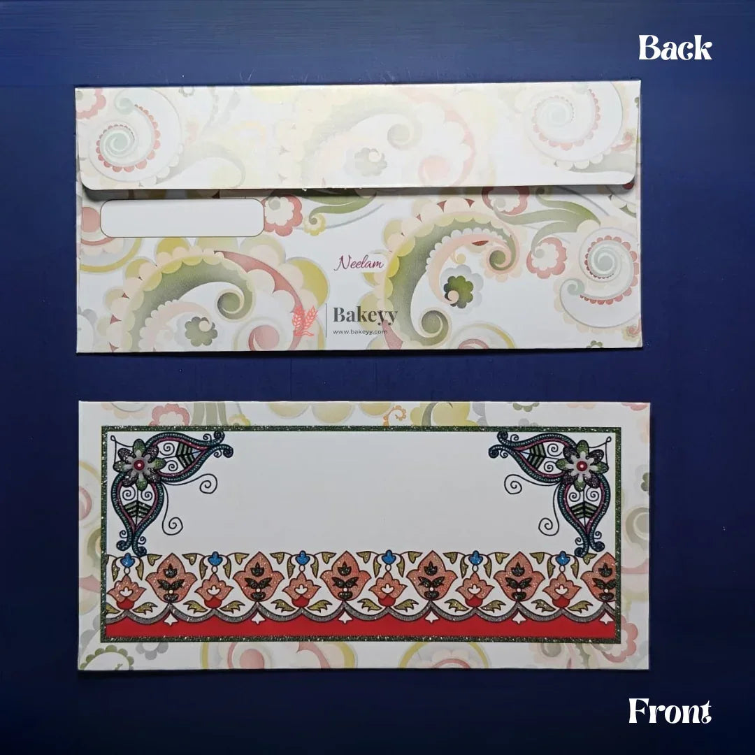 Designer Money Envelope Shagun Cover for Wedding and Festive Gifting | Pack of 10 - Bakeyy.com - India - Designer Money Envelope Shagun Cover for Wedding and Festive Gifting | Pack of 10 - Design 11 70.00