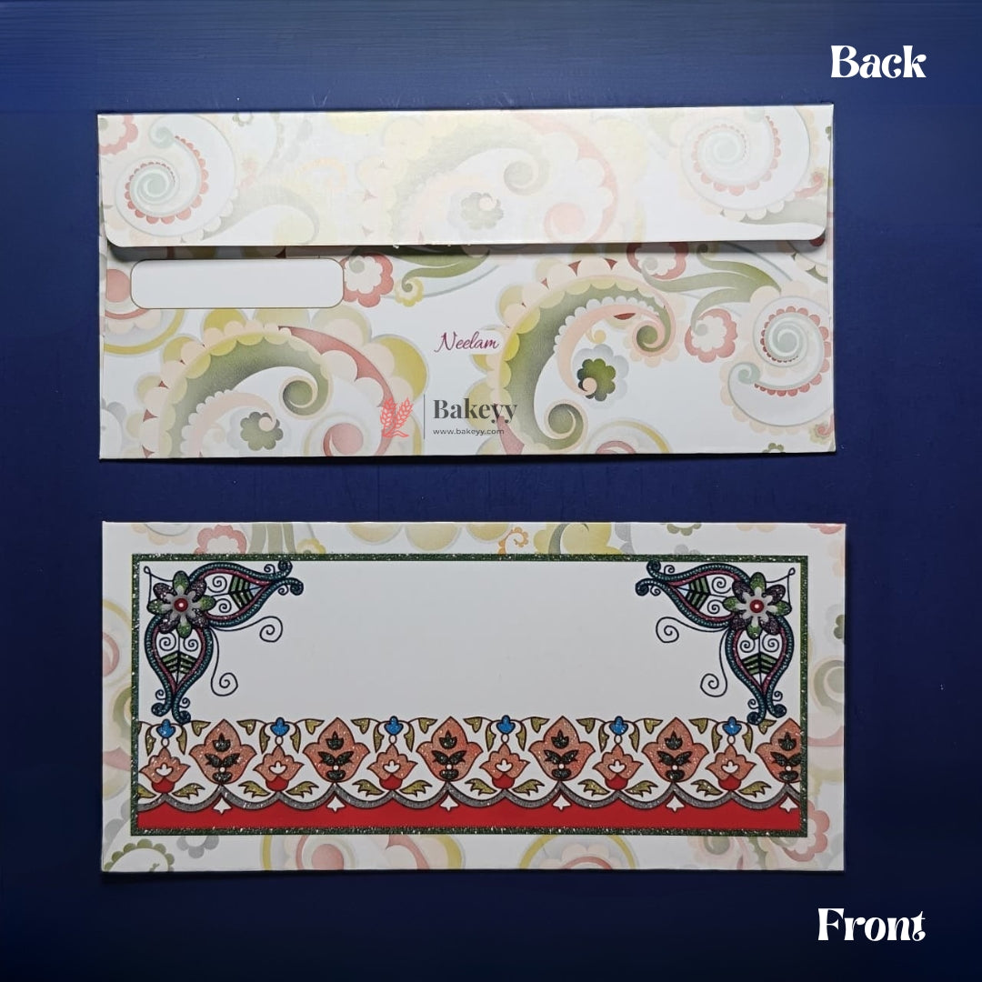 Designer Money Envelope Shagun Cover for Wedding and Festive Gifting | Pack of 10 - Bakeyy.com - India - Designer Money Envelope Shagun Cover for Wedding and Festive Gifting | Pack of 10 - Design 11 70.00