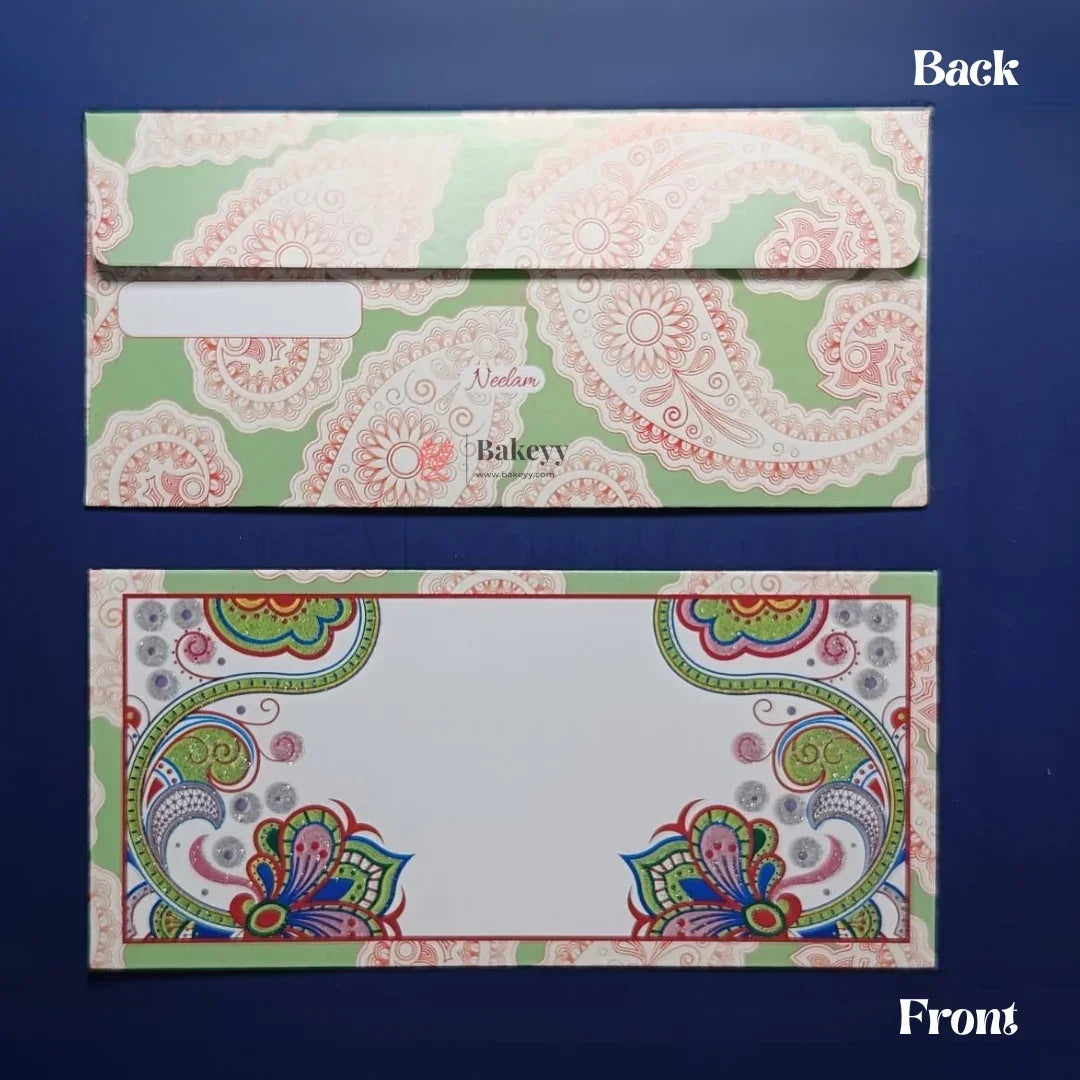 Designer Money Envelope Shagun Cover for Wedding and Festive Gifting | Pack of 10 - Bakeyy.com - India - Designer Money Envelope Shagun Cover for Wedding and Festive Gifting | Pack of 10 - Design 10 70.00